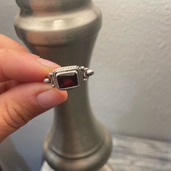 Garnet Silver Ring - Picture 2 of 2